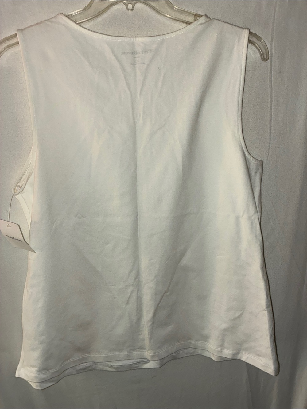 croft & barrow White Sleeveless Top with Embroidered Scallop Collar - Picture 5 of 5